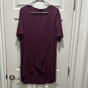 BloomChic Burgundy Short Sleeve Top